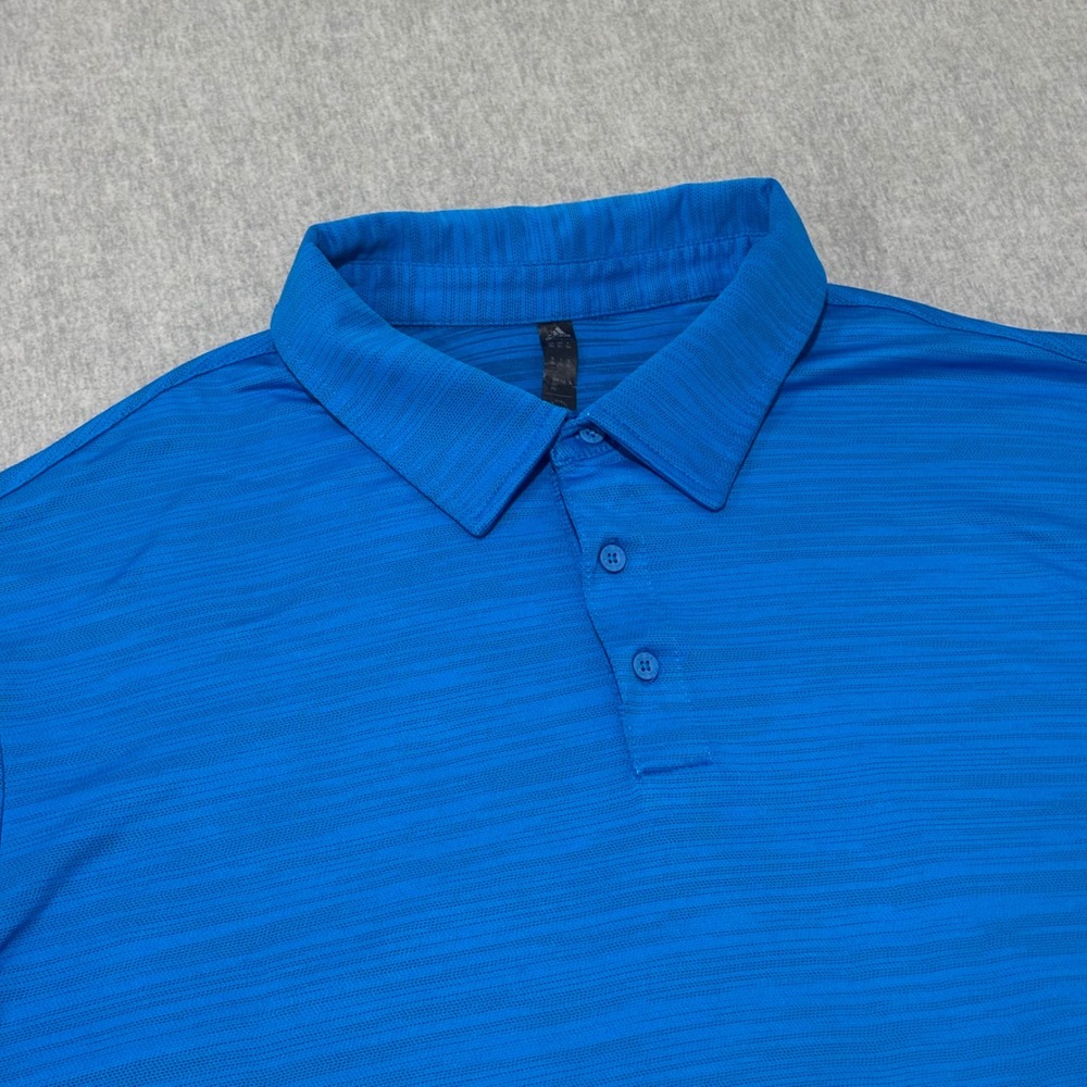 Adidas Mens XXL Blue Space Dye Performance Golf Polo Shirt Short Sleeve 087332